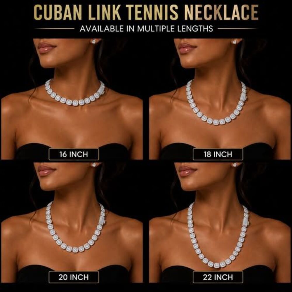 Moissanite Diamond Tennis Chain 10mm 24in